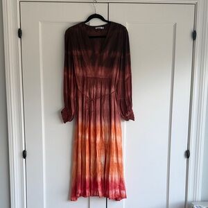 Chic Ombré Long Sleeve Dress